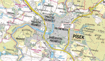 Poloha nebytového prostoru - Pronájem obchodních prostor 186 m², Písek