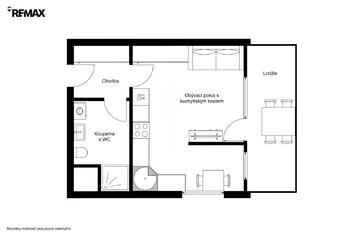 Plánek bytu - Prodej bytu 1+kk v družstevním vlastnictví 41 m², Praha 6 - Ruzyně