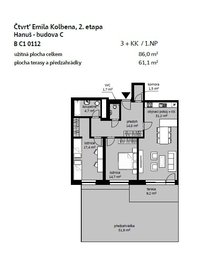 Pronájem bytu 3+kk v osobním vlastnictví 147 m², Praha 9 - Vysočany