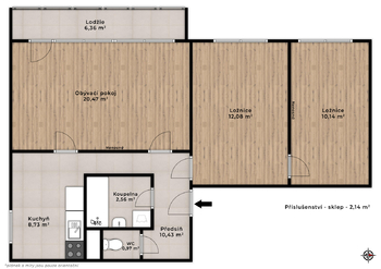 Pronájem bytu 3+1 v osobním vlastnictví 74 m², Praha 4 - Krč