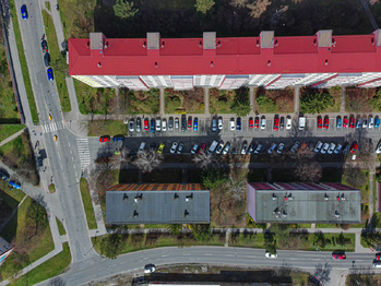 Letecký pohled - Prodej bytu 3+1 v osobním vlastnictví 72 m², Praha 10 - Záběhlice