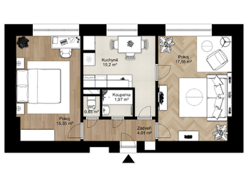 Pronájem bytu 2+1 v osobním vlastnictví 54 m², Žatec