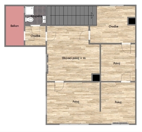půdorys 1. patro - Prodej domu 140 m², Bakov nad Jizerou