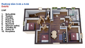 Pronájem bytu 4+kk v osobním vlastnictví 89 m², Dobříš