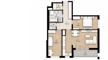 Pronájem bytu 3+kk v osobním vlastnictví 87 m², Praha 4 - Michle