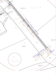 Návrh sítí - voda, kanalizace - Prodej pozemku 1045 m², Vonoklasy