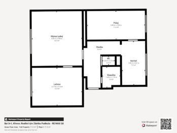 Prodej bytu 3+1 v družstevním vlastnictví 73 m², Křenov