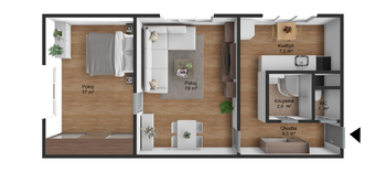 Prodej bytu 2+1 v osobním vlastnictví 54 m², Aš