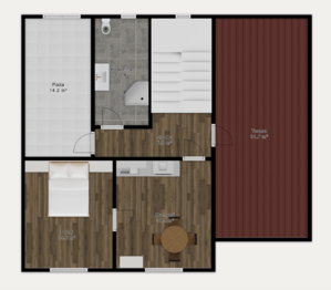 půdorys 2. patro - Prodej domu 150 m², Jindřichův Hradec