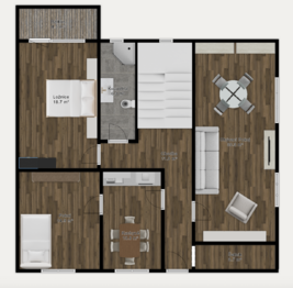 půdorys 1. patro - Prodej domu 150 m², Jindřichův Hradec