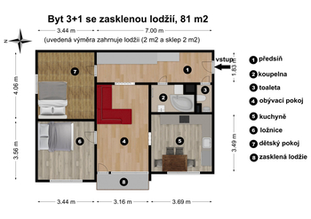 Prodej bytu 3+1 v družstevním vlastnictví 81 m², Ústí nad Labem