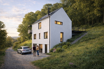 vizualizace exteriéru - východ - Prodej pozemku 600 m², Sušice