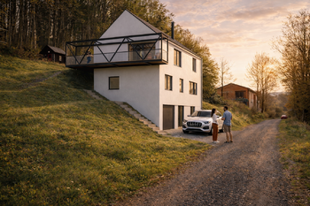 vizualizace exteriéru - západ - Prodej pozemku 600 m², Sušice