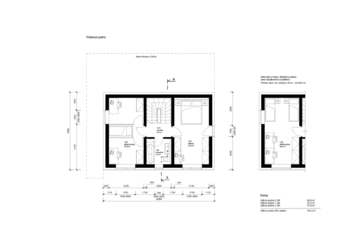 půdorys patra - Prodej pozemku 600 m², Sušice