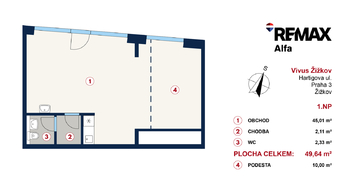 Pronájem obchodních prostor 60 m², Praha