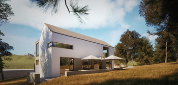 Vizualizace stavby na pozemku - Prodej pozemku 1138 m², Loket