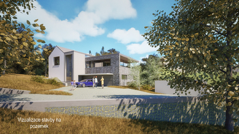 Vizualizace stavby na pozemku - Prodej pozemku 1138 m², Loket