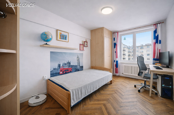 Ložnice 2 - VIZUALIZACE  - Prodej bytu 3+1 v osobním vlastnictví 69 m², Praha 3 - Žižkov