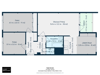 Prodej bytu 3+1 v osobním vlastnictví 69 m², Praha 8 - Kobylisy