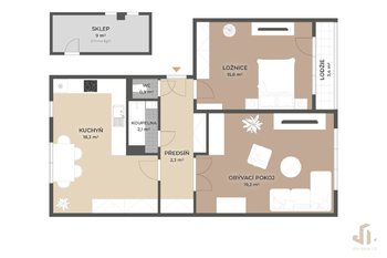 Prodej bytu 2+1 v osobním vlastnictví 71 m², Praha 8 - Troja