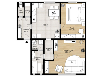 Prodej bytu 2+1 v osobním vlastnictví 85 m², Žatec