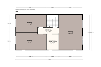Půdorys 3NP - Prodej domu 199 m², Jílové u Prahy