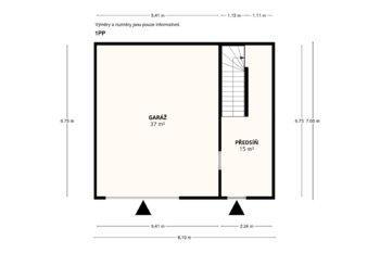 Půdorys 1NP - Prodej domu 199 m², Jílové u Prahy