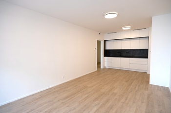 obývací pokoj s kuchyňským koutem - Pronájem bytu 2+kk v osobním vlastnictví 63 m², Praha 9 - Hloubětín