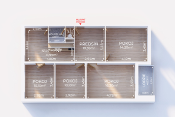 Pronájem bytu 4+1 v osobním vlastnictví 76 m², Praha 10 - Hostivař