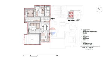 Prodej bytu 3+kk v osobním vlastnictví 70 m², Primošten