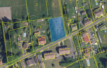 situace dle katastru nemovitostí - Prodej pozemku 1273 m², Rybniště