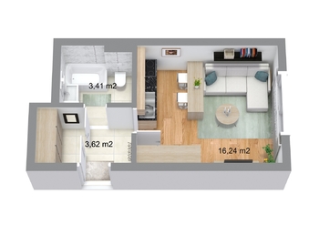 Byt 1kk, 25 m2, Velkopavlovická, Vinohrady, Brno - Prodej bytu 1+kk v osobním vlastnictví 25 m², Brno