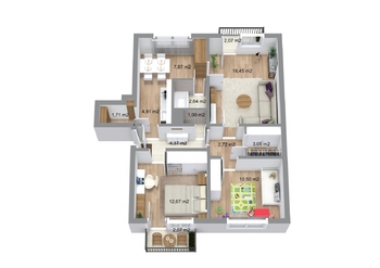 Byt 3+1, 75 m2, 2 x balkon , Kremličkova, Řečkovice, Brno - Prodej bytu 3+1 v osobním vlastnictví 75 m², Brno