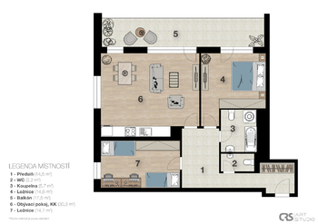 Prodej bytu 3+kk v osobním vlastnictví 106 m², Praha 4 - Modřany