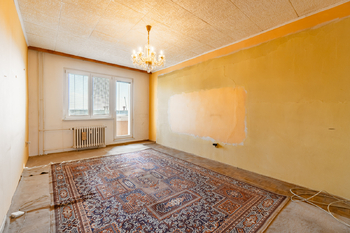 Obývací pokoj - Prodej bytu 2+1 v družstevním vlastnictví 59 m², Praha 10 - Malešice 