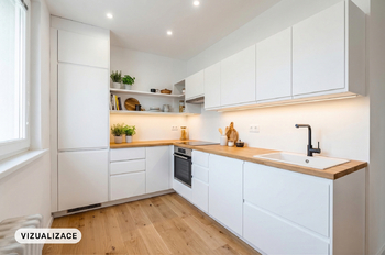 Vizualizace kuchyně - Prodej bytu 2+1 v družstevním vlastnictví 59 m², Praha 10 - Malešice