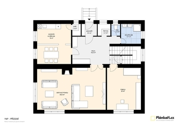 1. np - Prodej domu 207 m², Praha 9 - Újezd nad Lesy