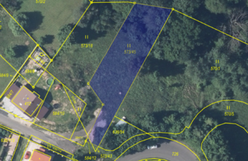 Vyznačení z katastru nemovitostí - Prodej pozemku 1108 m², Jílové