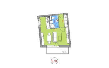 Pronájem bytu 1+kk v osobním vlastnictví 37 m², Pardubice