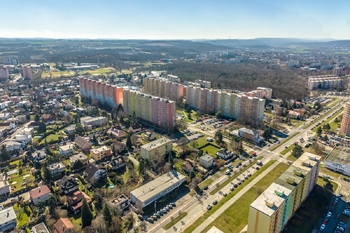 Dron - pohled na okolí - Prodej bytu 2+kk v osobním vlastnictví 43 m², Praha 4 - Kamýk