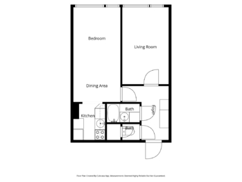 Plánek bytu - Prodej bytu 2+kk v osobním vlastnictví 43 m², Praha 4 - Kamýk