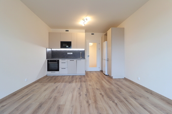 Obývací pokoj + kk - Pronájem bytu 1+kk v osobním vlastnictví 35 m², Praha 9 - Hloubětín