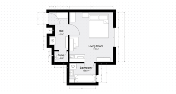 Plánek - Pronájem bytu 1+kk v osobním vlastnictví 26 m², Praha 7 - Holešovice