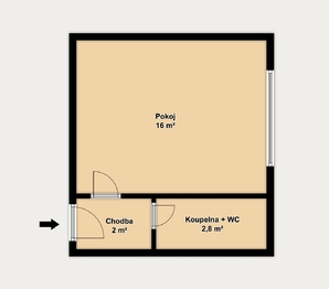 Prodej bytu 1+kk, 24 m2, Těšany - Prodej bytu 1+kk v osobním vlastnictví 24 m², Těšany