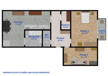 Prodej bytu 2+1 v osobním vlastnictví 55 m², Blansko