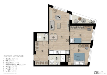 Prodej bytu 3+kk v družstevním vlastnictví 73 m², Pardubice