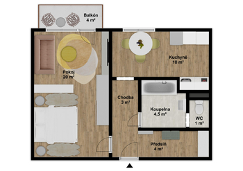 Prodej bytu 1+1 v osobním vlastnictví 48 m², Brno