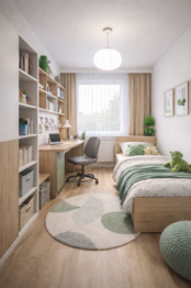 Vizualizace - dětský pokoj/pracovna - Prodej bytu 3+1 v osobním vlastnictví 84 m², Bruntál