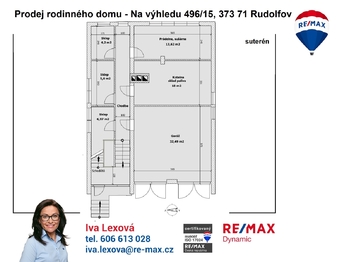 orientační půdorys suterén - Prodej domu 280 m², Rudolfov