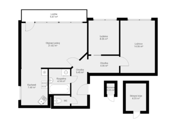Prodej bytu 3+1 v osobním vlastnictví 71 m², Příbram